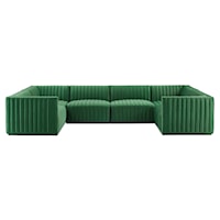 Conjure Channel Tufted Performance Velvet 6-Piece Sectional