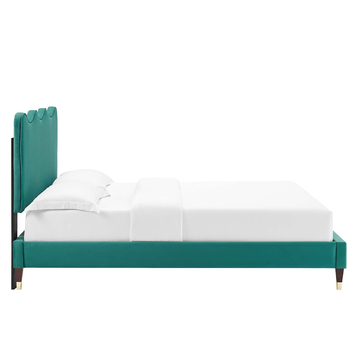 Modway Current Current Velvet Queen Platform Bed