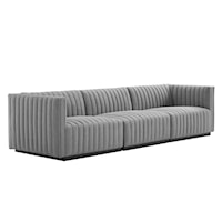 Conjure Channel Tufted Upholstered Fabric Sofa