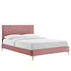 Modway Leah Leah Chevron Velvet King Platform Bed