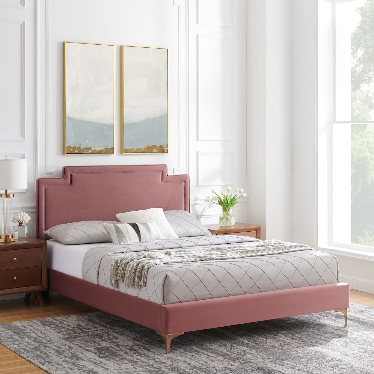 Modway Liva Liva Velvet Twin Bed