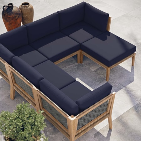 Outdoor Patio 6-Piece Sectional Sofa