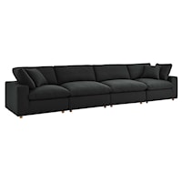 Commix Down Filled Overstuffed 4 Piece Sectional Sofa Set