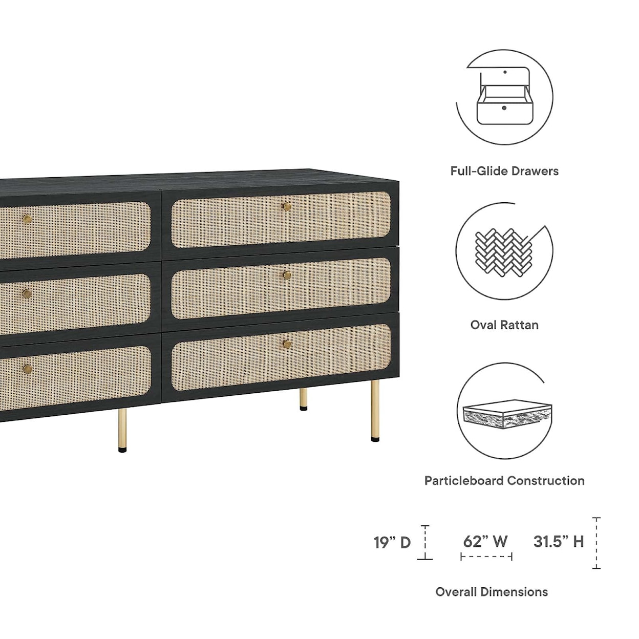 Modway Chaucer 6-Drawer Dresser