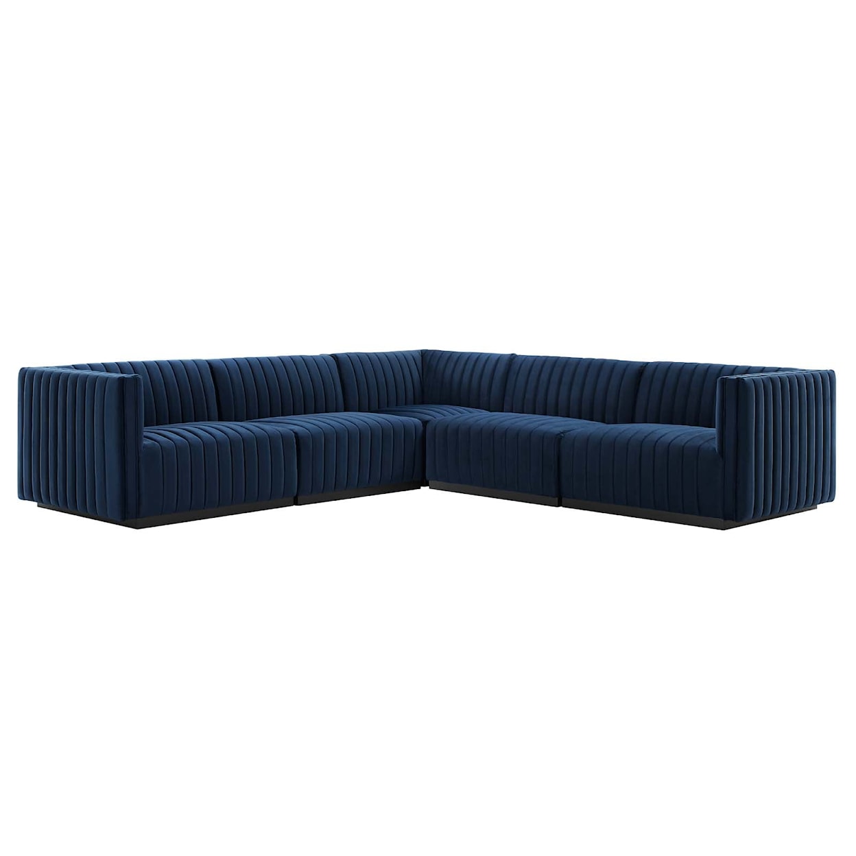 Modway Conjure Velvet 5-Piece Sectional