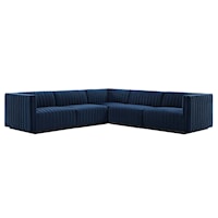 Conjure Channel Tufted Performance Velvet 5-Piece Sectional