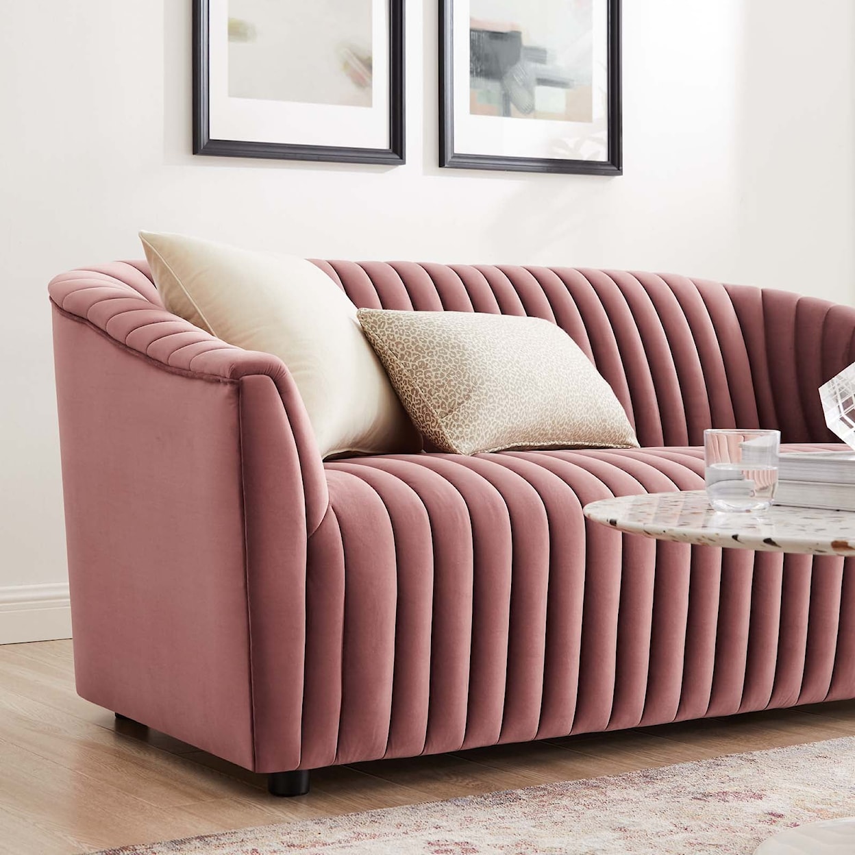 Modway Announce Announce Velvet Channel Loveseat