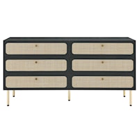 Contemporary Chaucer 6-Drawer Dresser with Full Glide Drawers