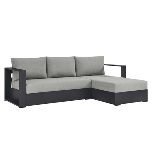 Tahoe 2-Piece Outdoor Patio Powder-Coated Aluminum Right-Facing Chaise Sectional Sofa Set By Modway