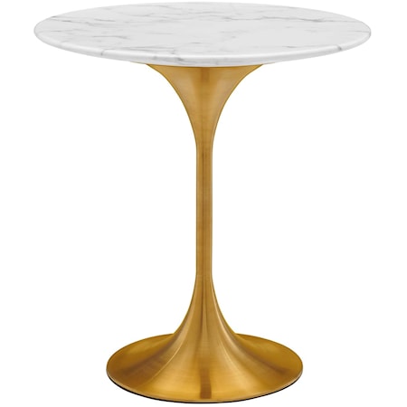 Lippa 20" Round Artificial Marble Side Table