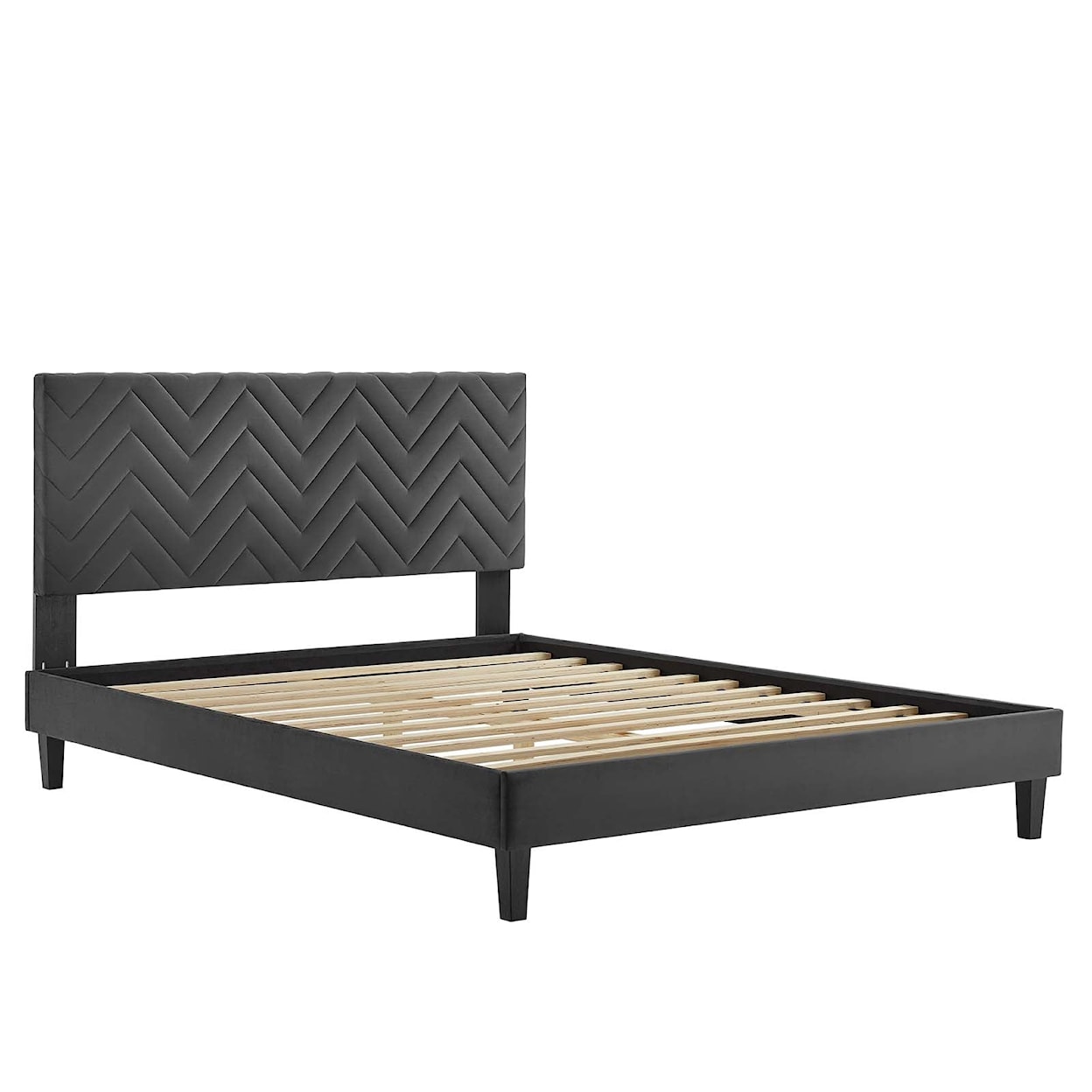 Modway Leah Leah Chevron Velvet King Platform Bed