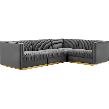 4-Piece Right-Facing Modular Sectional Sofa