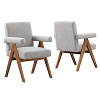 Lyra Boucle Fabric Dining Room Chair - Set of 2