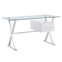 Sector Contemporary 56" Glass Top Glass Office Desk