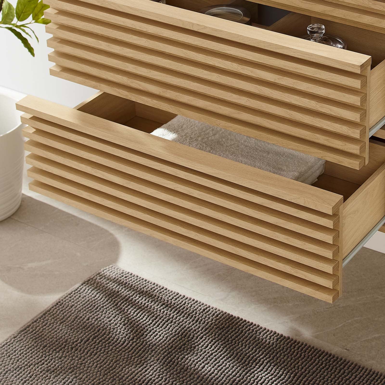 Modway Render EEI4850OAK Render 30" WallMount Bathroom Vanity