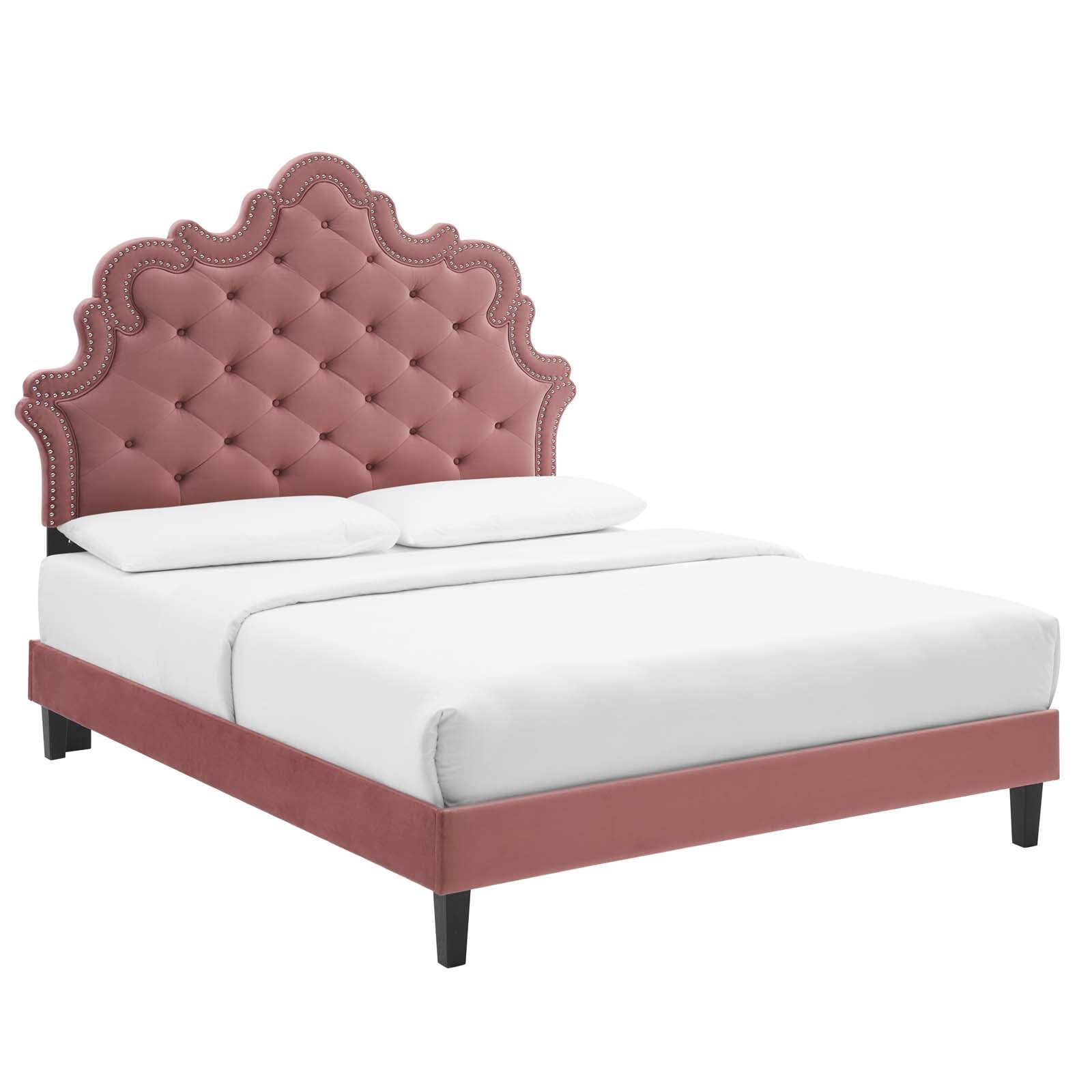 Modway Sasha Sasha ButtonTufted Performance Velvet Full Bed Value