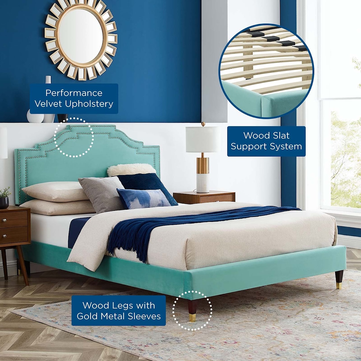 Modway Adelaide Adelaide Velvet Twin Platform Bed