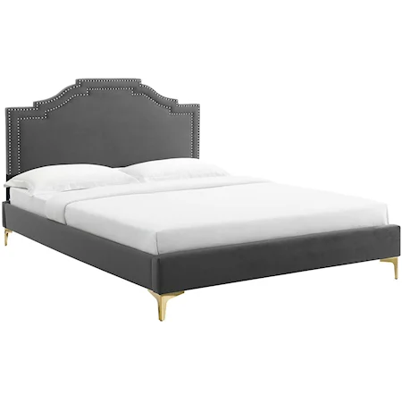 Adelaide Velvet Full Platform Bed