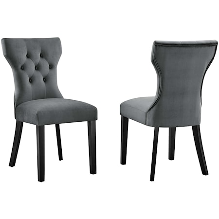 Silhouette Velvet Dining Chairs - Set of 2