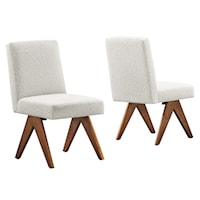 Lyra Boucle Fabric Dining Room Side Chair - Set of 2