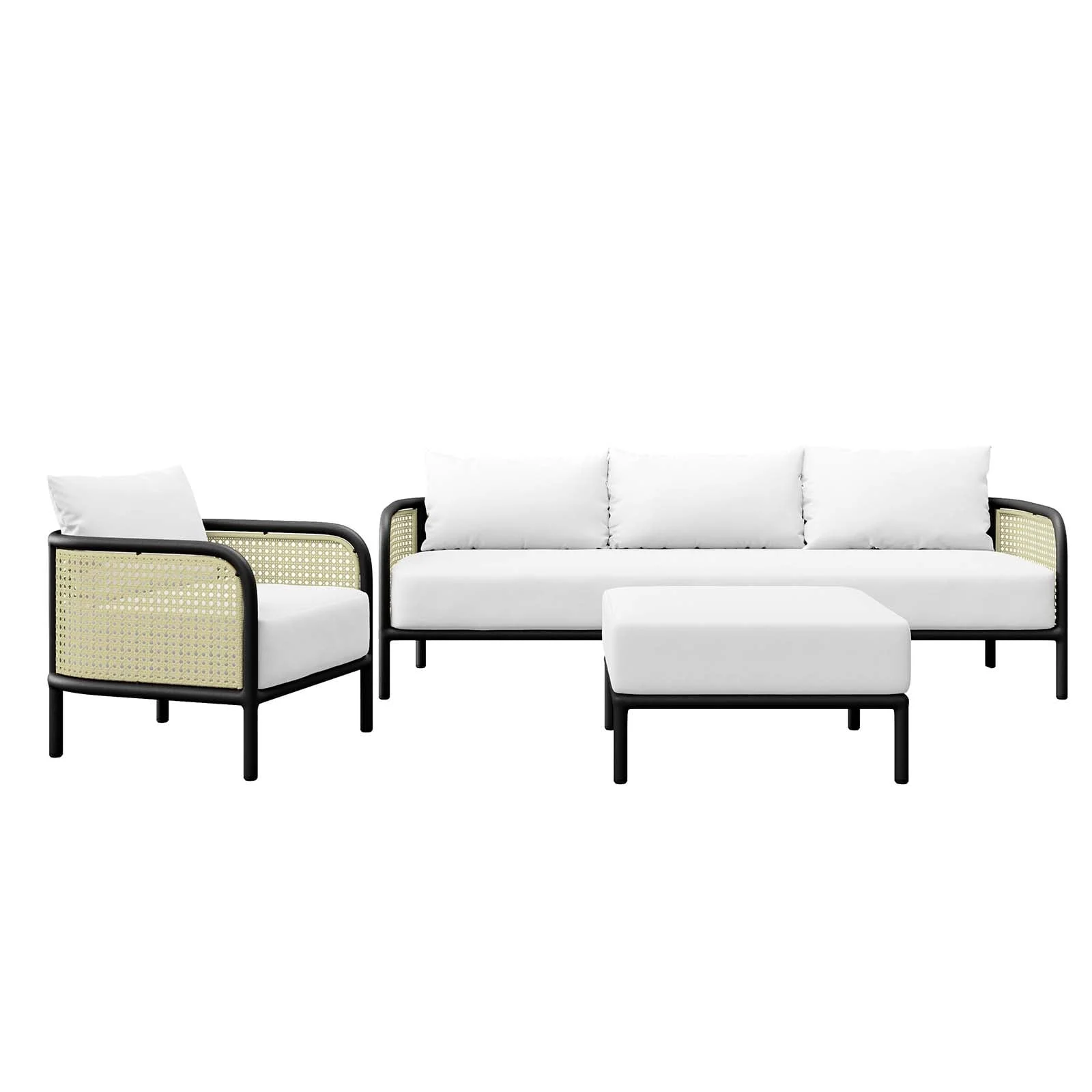 Modway Hanalei EEI5630IVOWHI Hanalei 3Piece Outdoor Patio Furniture