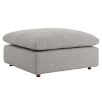 Commix Down Filled Overstuffed Boucle Fabric Ottoman