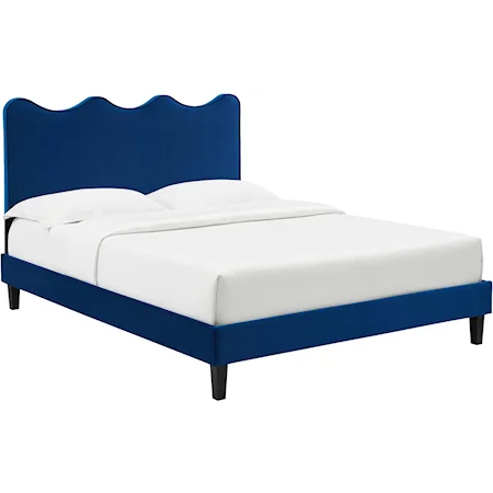 Current Velvet King Platform Bed