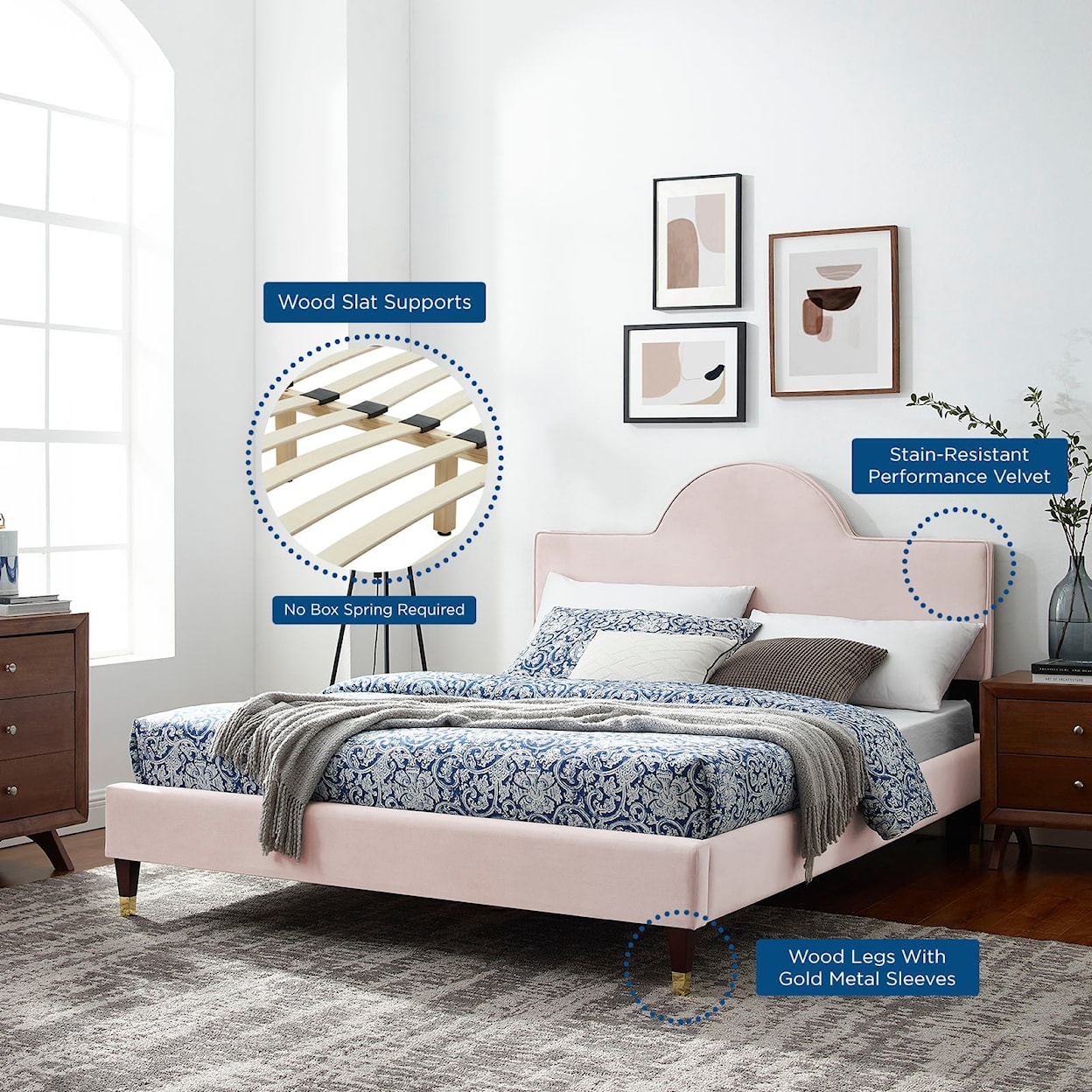 Modway Aurora Aurora Velvet Full Bed