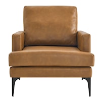 Contemporary Evermore Vegan Leather Armchair