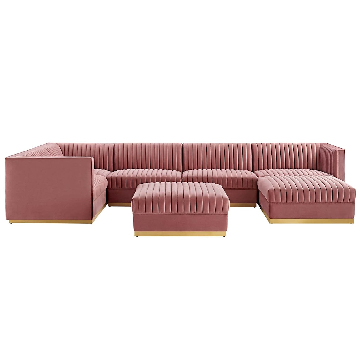 Modway Sanguine 7-Piece Left-Facing Modular Sectional Sofa