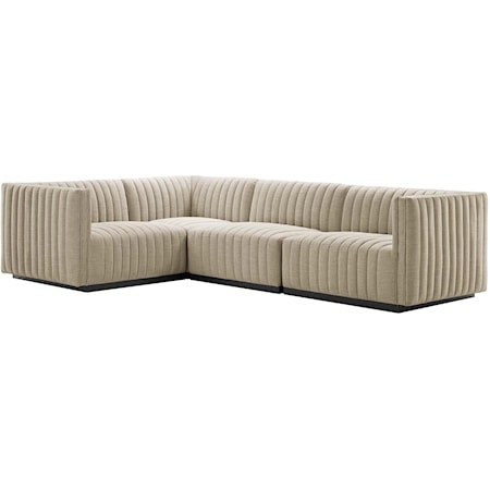 Fabric 4-Piece L-Shaped Sectional