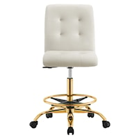 Contemporary Prim Upholstered Swivel Office Chair with Tufting