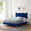 Modway Current Current Velvet Twin Platform Bed