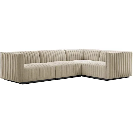 Fabric 4-Piece L-Shaped Sectional
