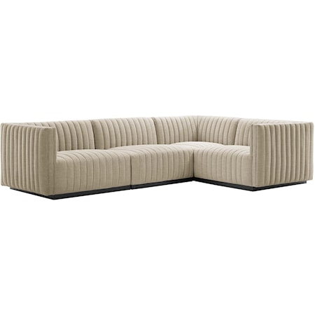 Fabric 4-Piece L-Shaped Sectional