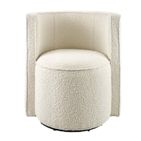 Contemporary Della Boucle Fabric Swivel Chair