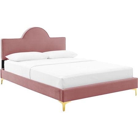 Sunny Velvet Queen Bed