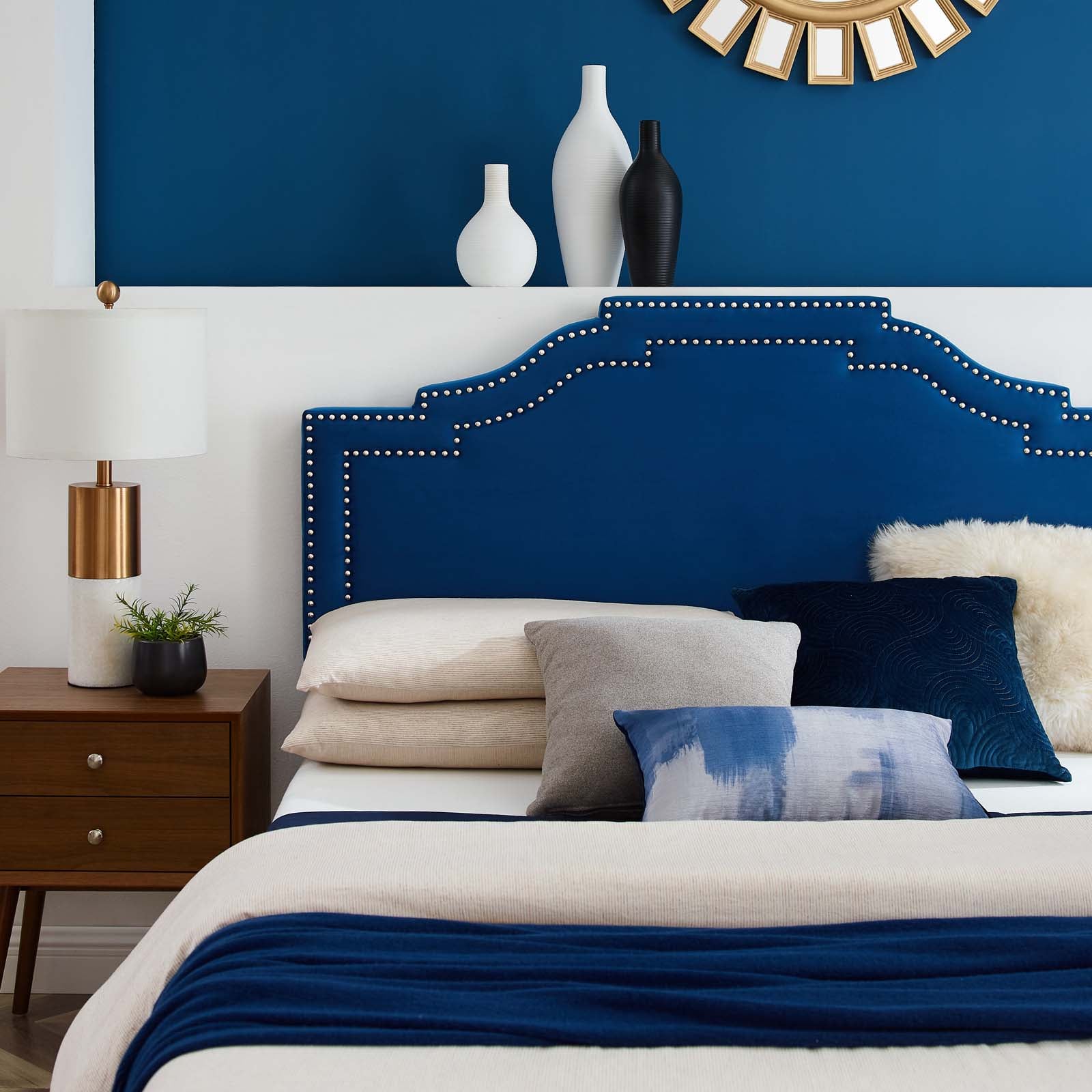 Modway Adelaide MOD6581NAV Adelaide Performance Velvet Queen Platform