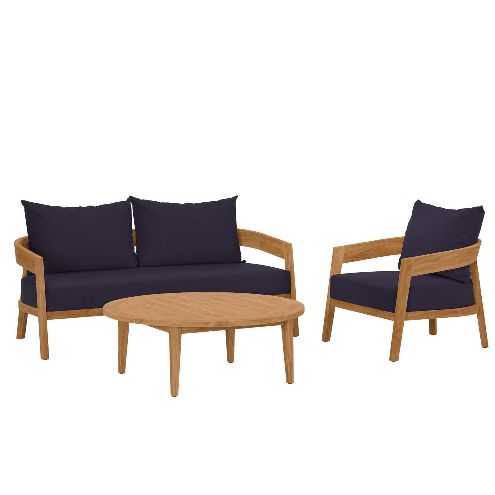 Modway Brisbane Brisbane 3Piece Teak Wood Outdoor Patio Outdoor Patio