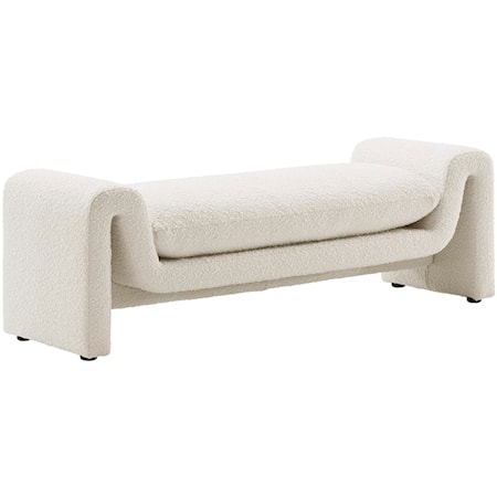 Waverly Boucle Fabric Bench