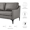 Modway Corland Corland Leather Loveseat