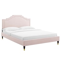 Adelaide Performance Velvet Queen Platform Bed