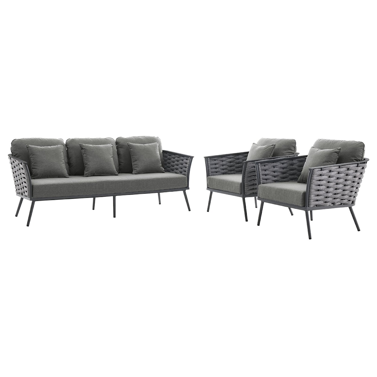 Modway Stance Stance 3 Piece Outdoor Sofa Set