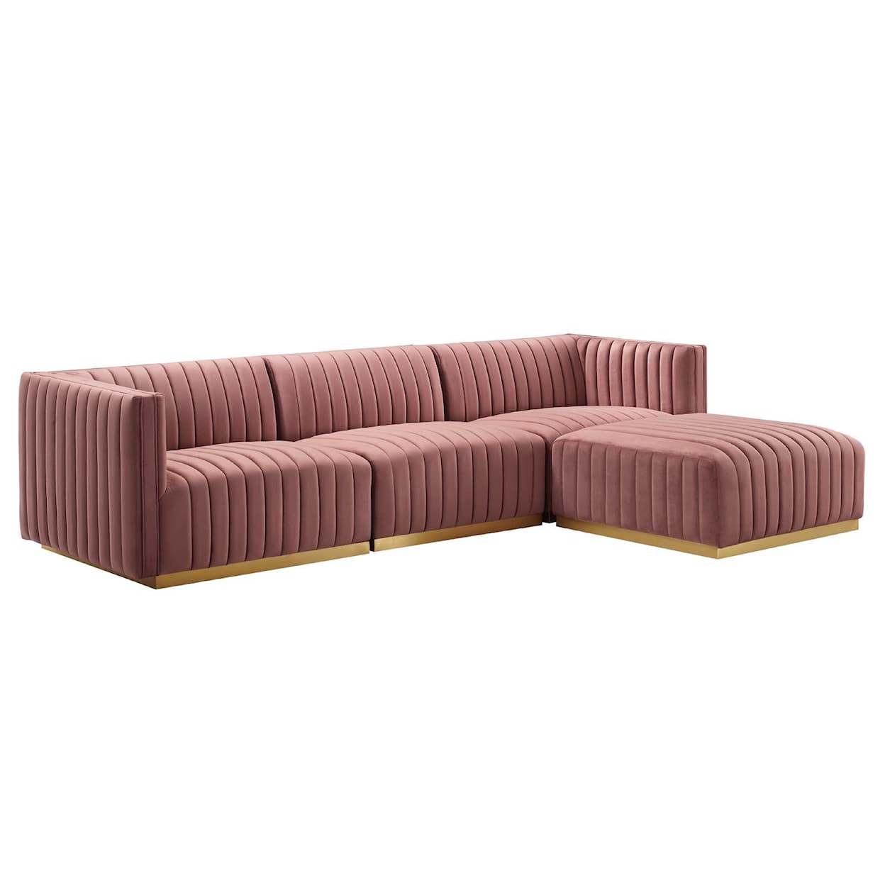 Modway Conjure Velvet 4-Piece Sectional