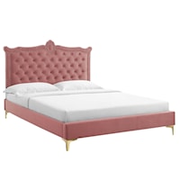 Clara Performance Velvet Queen Platform Bed