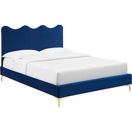 Current Velvet King Platform Bed