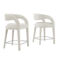 Pinnacle Boucle Upholstered Counter Stool Set of Two