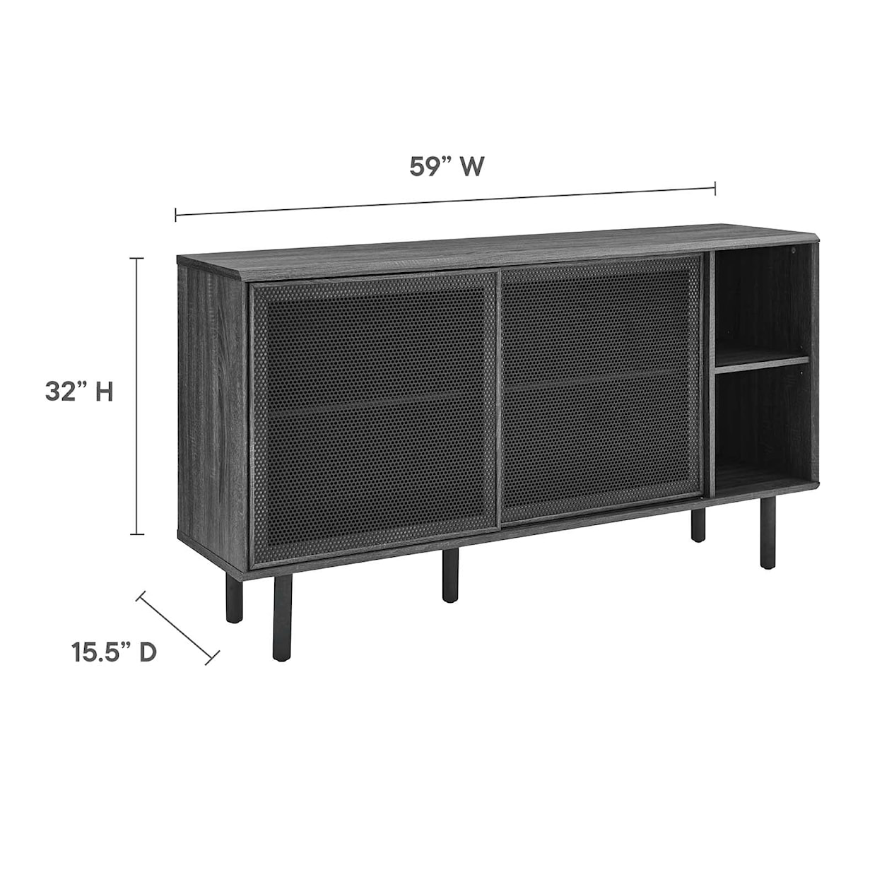 Modway Kurtis Sideboard with Mesh Sliding Doors