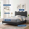 Modway Current Current Velvet King Platform Bed