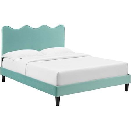 Current Velvet King Platform Bed